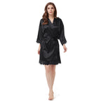 Bride Bridesmaid Lace Silky Satin Loungewear Monring robe  A9007 - Matrix-studios.com