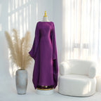 Ramadan Eid Evening Party Shiny Kaftan Dress for Women, Butterfly Sleeves Round Neck Muslim Women Abaya Dubai Islamic Clothing - Matrix-studios.com