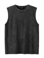 Men's Washed Sleeveless Tank Top 230G Heavyweight 100% Cotton Vintage Oversized Casual Summer Streetwear Shirt Vest - Matrix Studios