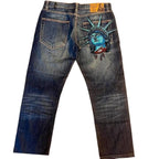 Y2k 2000s Statue of liberty Diamonds Jeans Casual Denim Pants High Waist Straight Wide Leg Jeans Harajuku Vintage Women Clothing - Matrix-studios.com