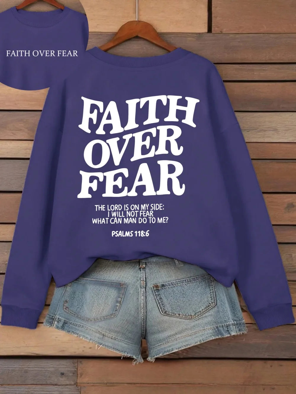 Casual Women's Hoodies Faith Over Fear Letter Printing Sweatshirts Fleece Warm Comfortable Pocket Pullovers Autumn Streetwear - Matrix Studios