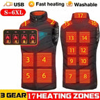 New 17 Heated Vest Jacket Fashion Men Women Coat Clothes Intelligent  Electric Heating Thermal Warm Clothes Winter Heated Hunt - Matrix Studios