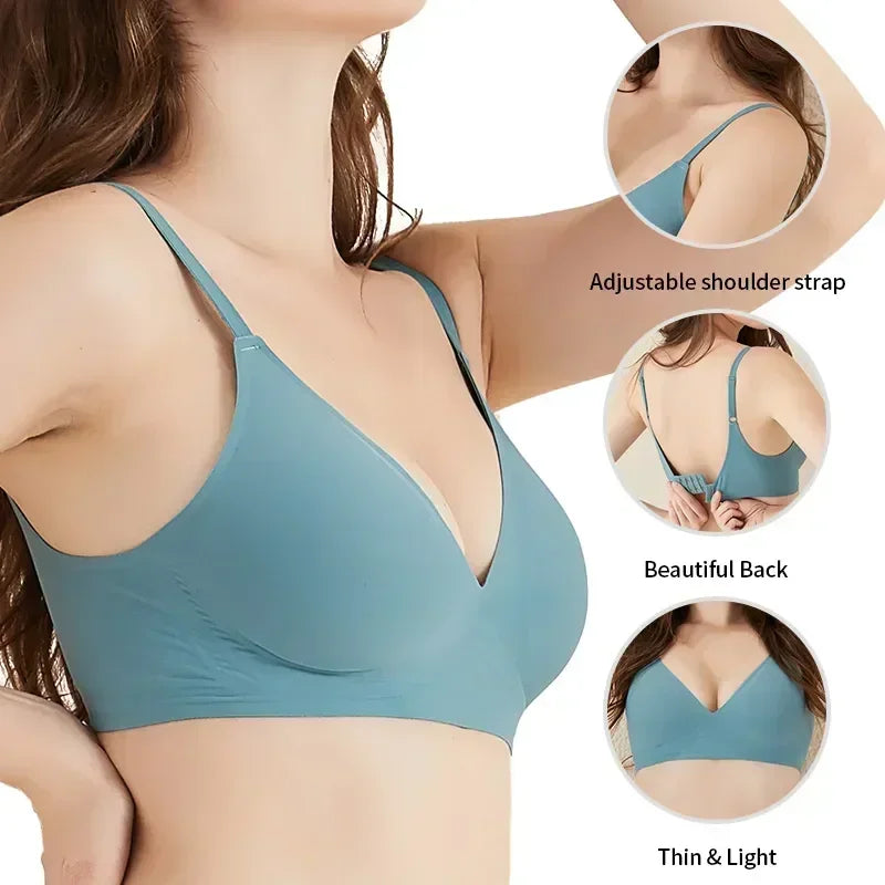 Latex Jelly Underwear Seamless Bras for Woman Wireless Sleep Removable Padded Bralette One Piece Brassiere No Wire Comfortable - Matrix Studios