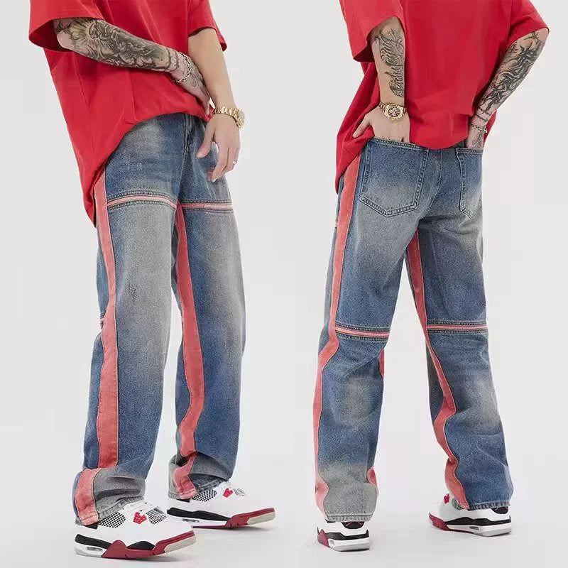 2025 Vintage Men's Jeans Distressed Vibe Bell Bottoms Clean Fit Woodworking Workwear Denim Pants For Outdoor Trade - Matrix Studios