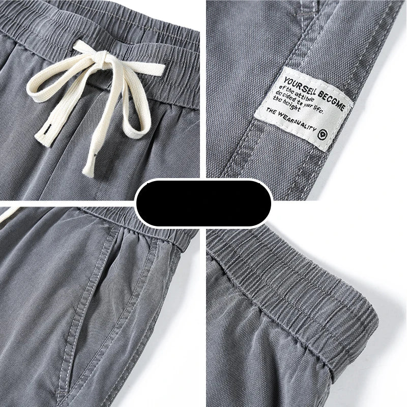 Summer Soft Lyocell Fabric Men's Jeans Thin Loose Straight Pants Drawstring Elastic Waist Korea Casual Trousers Plus Size M-5XL - Matrix Studios