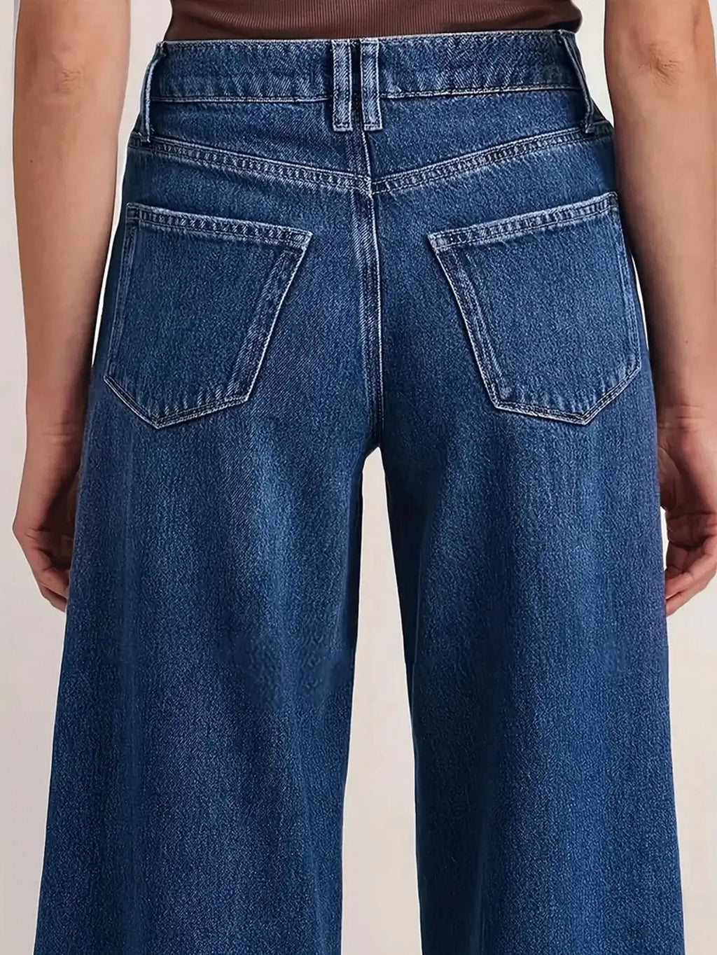 "Women’s Deep Blue Wide Leg Jeans - Stylish Denim Trousers for Comfort and Versatility - Matrix-studios.com