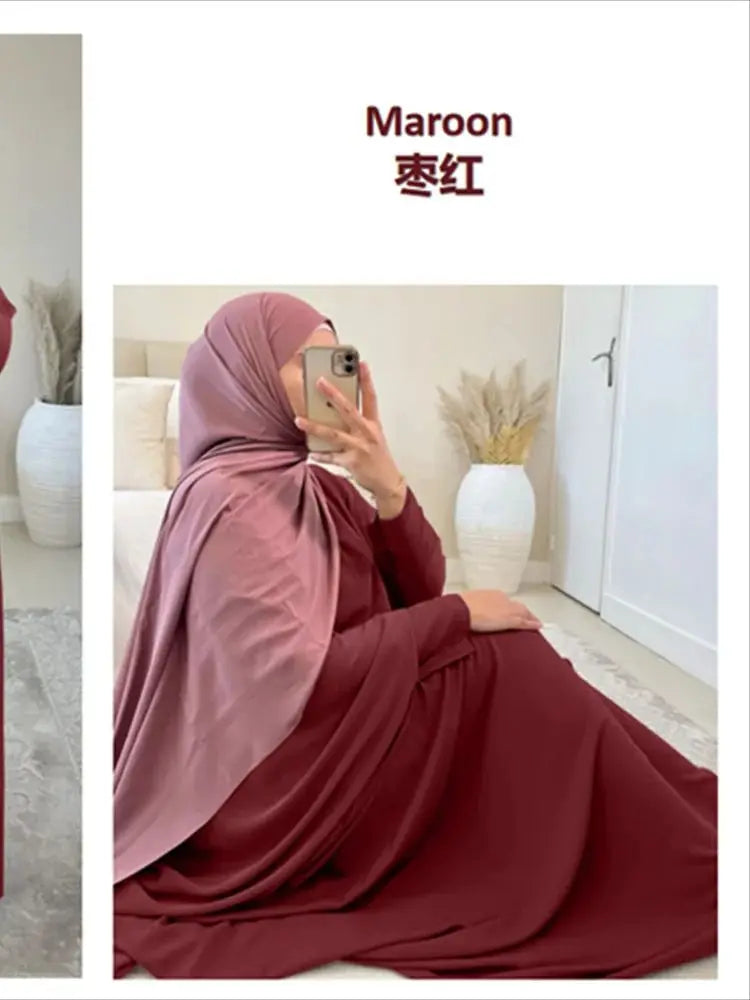 Eid Plain Modest Khimar Abaya Dubai 2024 Muslim Islam Arabic Palestine Abayas For Women Kaftan Dress Caftan Robe Femme Musulmane - Matrix-studios.com
