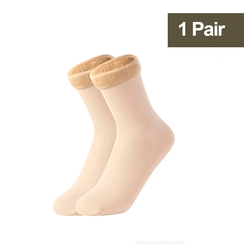 1/2/3/5/10Pairs Thermal Socks Women Winter Warm Thicken Fleece Short Socks Cashmere Wool Socks Snow Velvet Boots Home Floor Wear - Matrix Studios