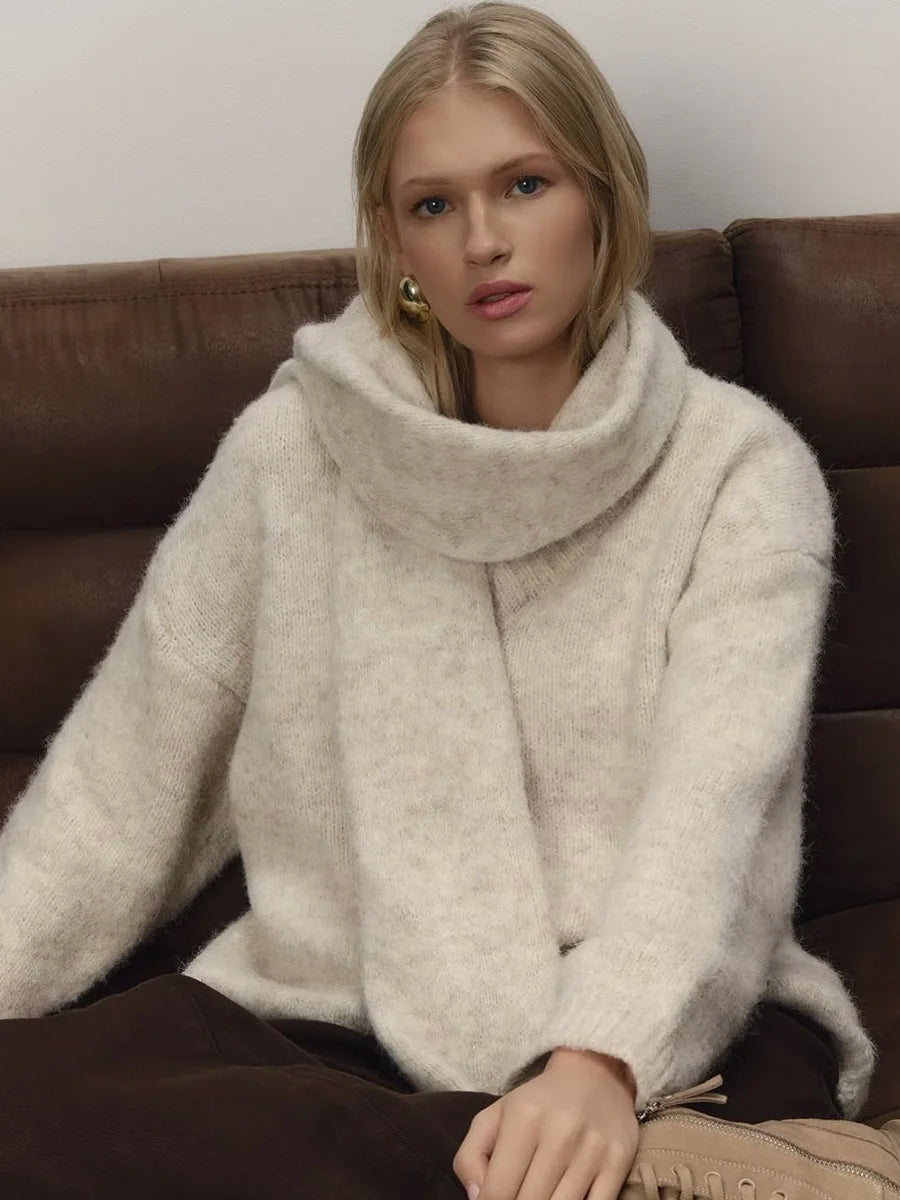 Hirsionsan 2025 New Soft Loose V Or O Neck Knitted Sweaters Women Winter Solid Female Pullovers Warm Basic Knitwear Jumper - Matrix Studios