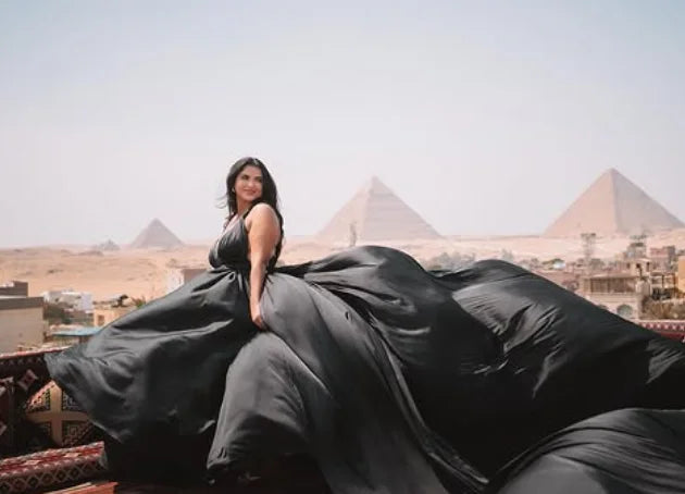 RFYR A Line Evening Dress Long Train Party Dresses Flying Dress Celebrity Gala Dress for Arabic Women فساتين منا Customized - Matrix-studios.com