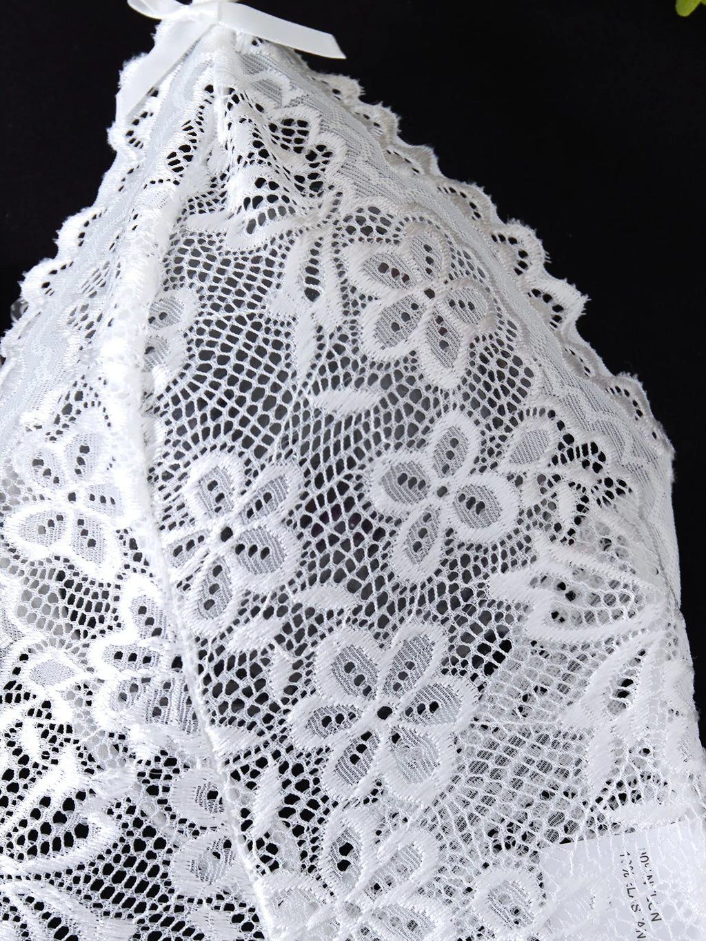 White Embroidered Lace Falafan Dress Set - Sexy Lingerie for Women - Sexy Bra Set with Strap Design on the Back 21077 - Matrix-studios.com