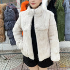 Fancy Rani Natural Rabbit Fur Coat Women Winter Jacket Real Leather And Fur Women's Clothing Female Outerwears With 2024 - Matrix Studios