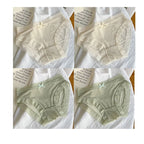 4 PCS/PACK Solid Color Women's Panties Mid-Waist Breathable Comfort Sexy Antibacterial Lace Innerwear - Matrix Studios