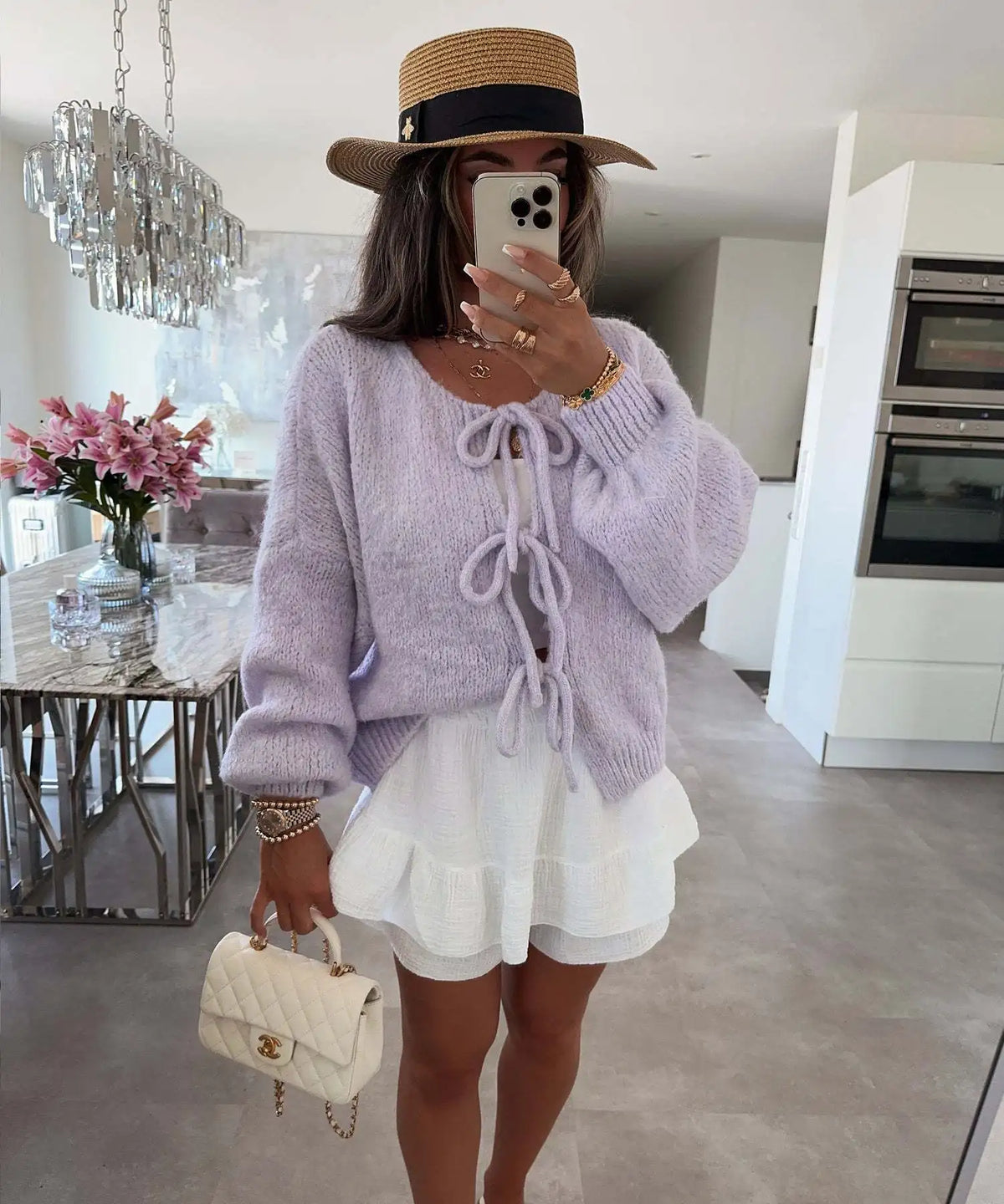 Solid Color O-neck Lace-up Knitted Cardigan Women 2025 Autumn Winter Streetwear Casual Simplicity Sweater Coats - Matrix Studios