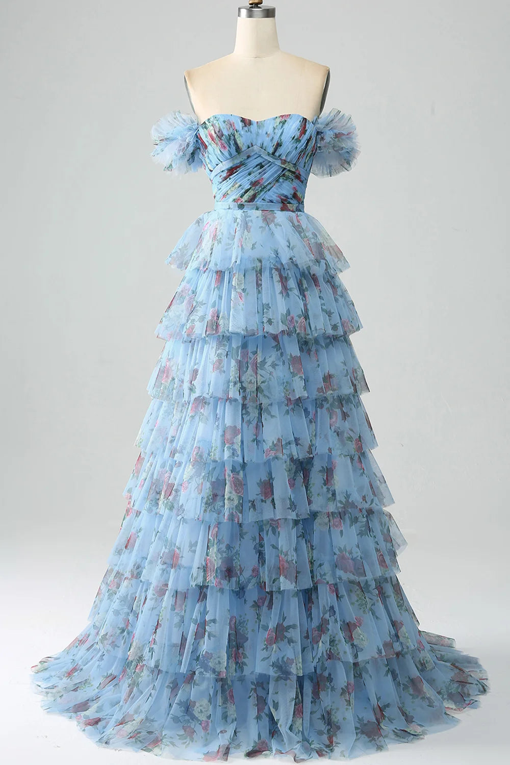 RFYR A Line Floral Prom Vestidos De Novia Pleated Elegant Prom Dress 2025 Floor Lenght Party Dress for Women  فساتين السهرة - Matrix-studios.com