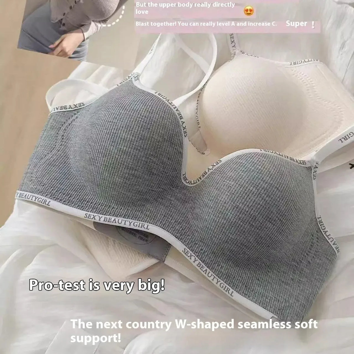 Wireless Push Up Bra for Small Chest - Seamless Anti-Sagging Invisible Bralette, Enhance Lift Comfort No Trace (Letter Design) - Matrix Studios