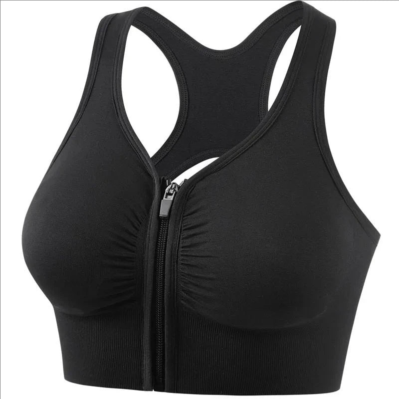 CZGUKE Women's Zipper Sports Bra Vest Plus Size Shock Resistant Bra Women's yoga Running Fitness Bra Women's Underwear - Matrix Studios
