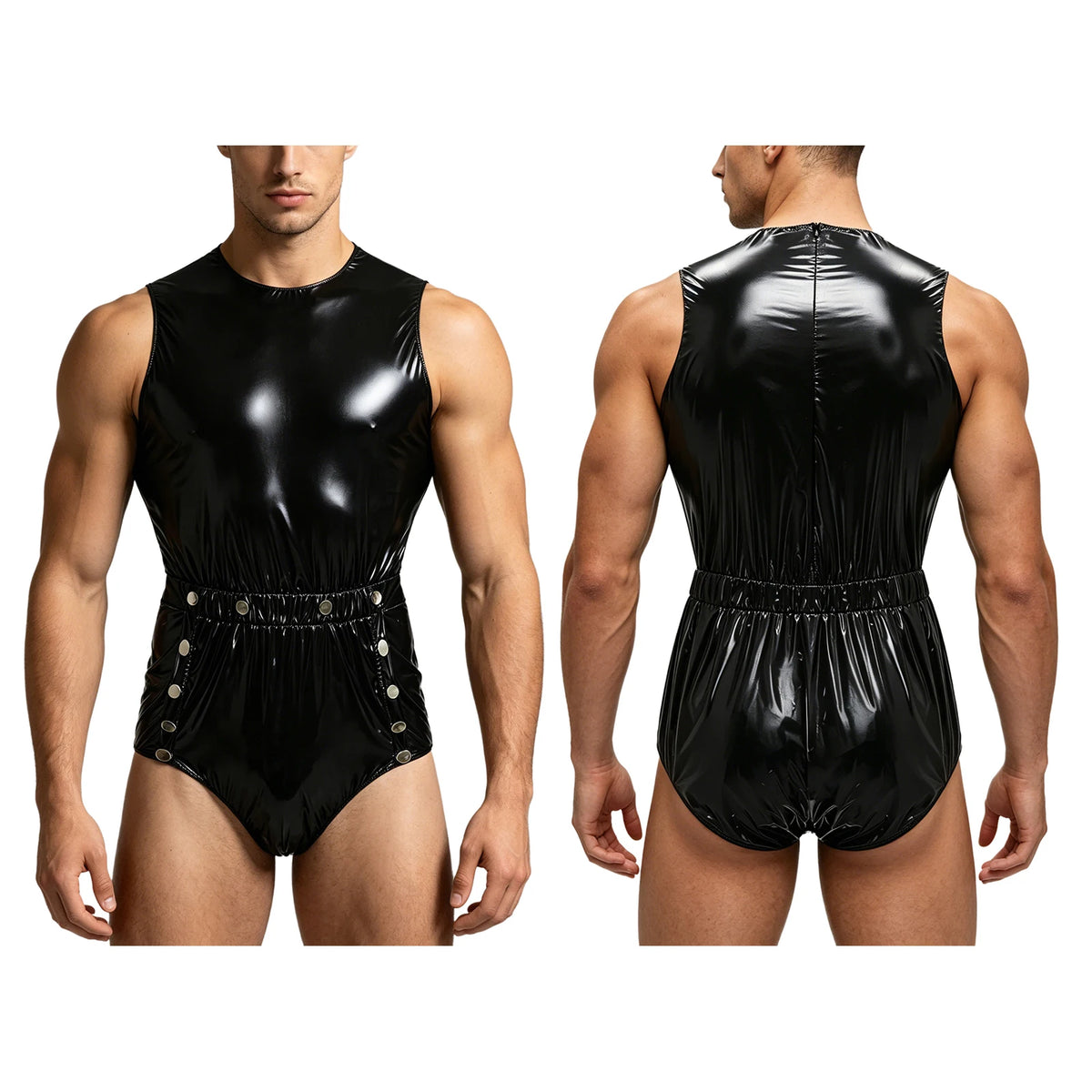 Men Women Waterproof Glossy Bodysuit Leak-proof Washable Diaper Cover Elderly Bedridden Special Needs Adaptive Jumpsuit Swimwear - Matrix Studios