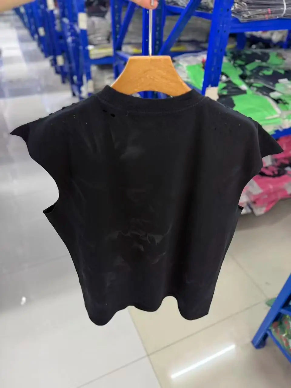 Hole SATOSHI NAKAMOTO Letter Print Washed Distressed Ripped Sleeve Tank Top Sleeveless T Shirt Men Women T-Shirt - Matrix-studios.com