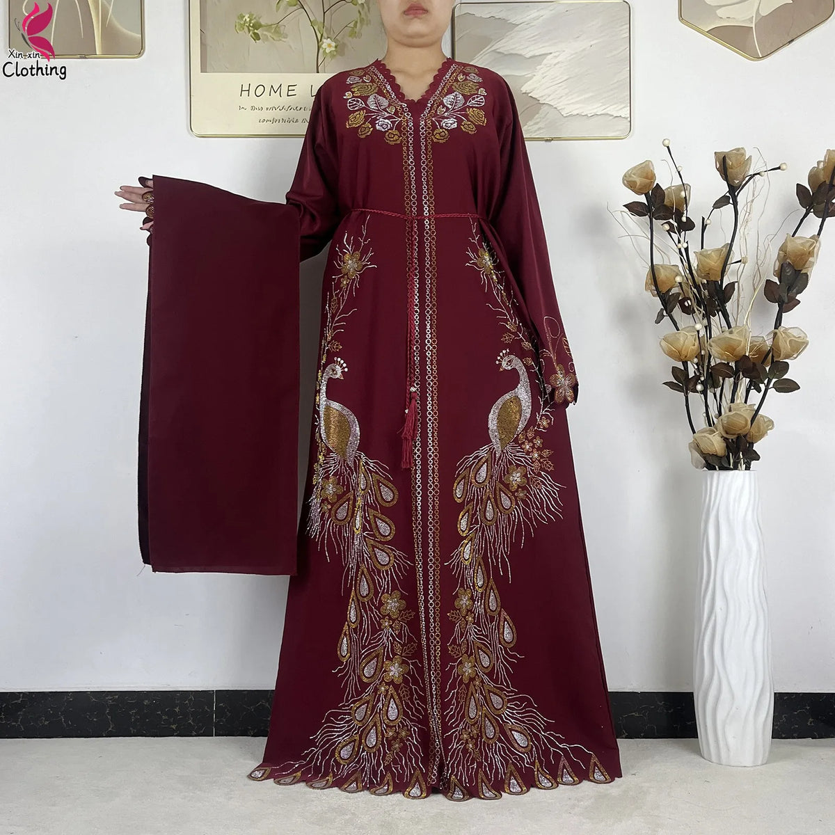 2026New Dubai Muslim Women Modest Dress Diamond Chiffon Elegant Arabic Femme Hijab African Abaya Islamic Long Sleeve Turkey Robe - Matrix-studios.com