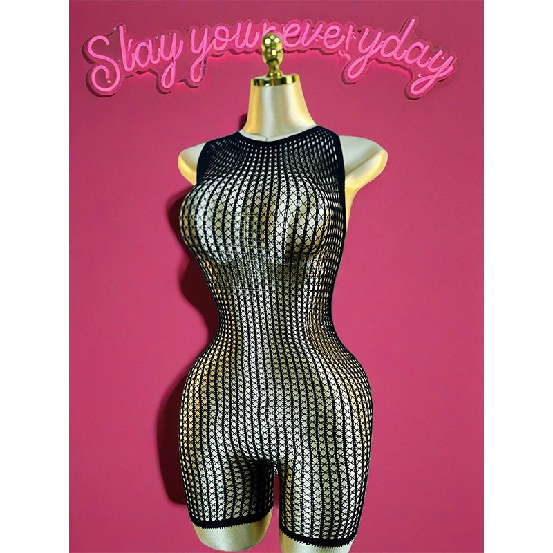 1PC Sexy Women Fishnet Cover Up Without Bikini Hollow Out Bodycon Dress  See Through Beachwear Summer Women's Swimwear BD0419 - Matrix Studios