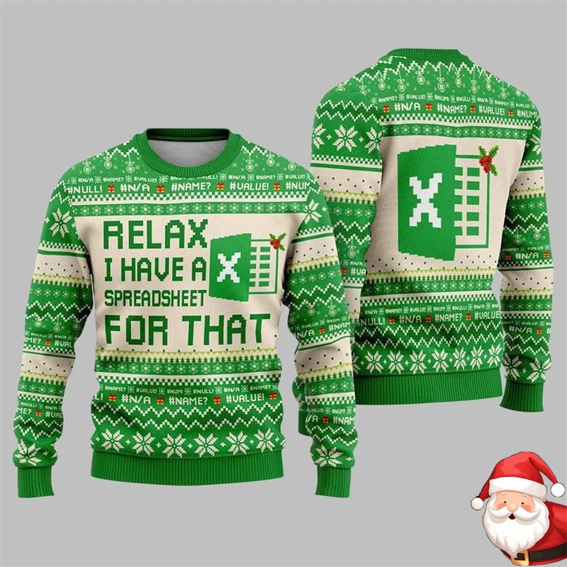 Personality Work Spreadsheet Christmas Funny Ugly Sweater Worker Fun Unique Long Sleeve Pullover Sweatshirt Novel Xmas 2026 - Matrix Studios