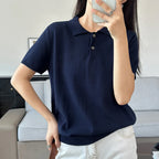 WinvyNee Summer Women's Clothing Cotton Polo T-shirt Short Sleeve Polo Collar Clothes Solid Casual Pullover Female Tops A1002029 - Matrix-studios.com