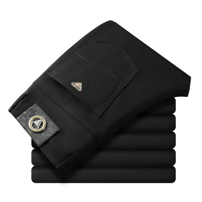 Seven-Color Stretch Jean Men's Trendy Wild Simple 97% Cotton High-End Slim-Fitting Small Straight Casual Men's Clothing Trousers - Matrix Studios