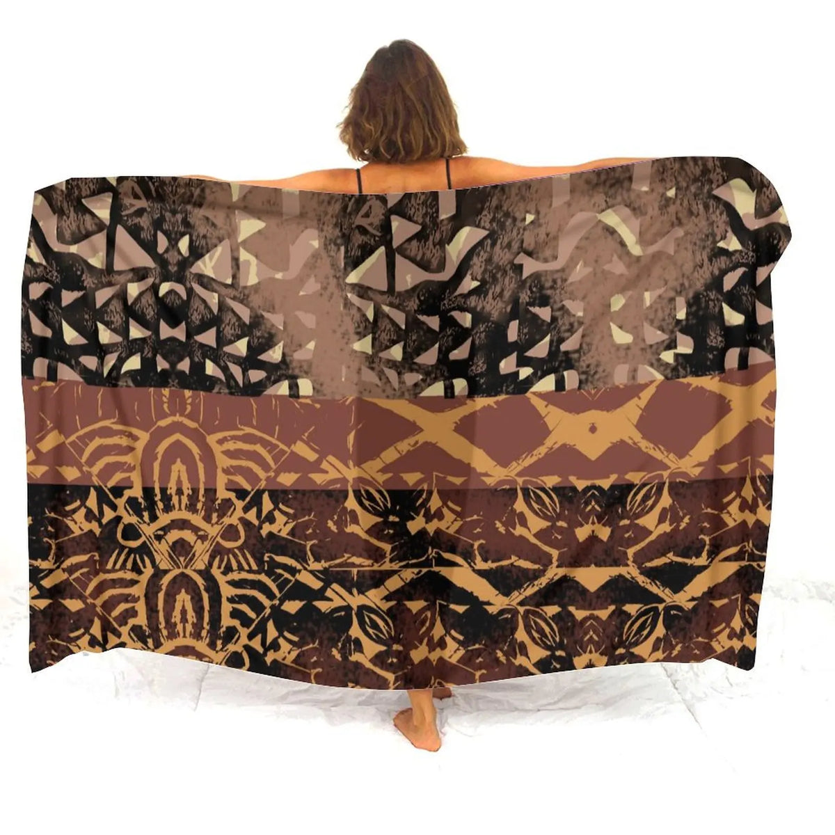 Tax Free Retro Tribal Ethnic Polynesian Women Seaside Sexy Style Sarong Soft And Comfortable Fabric Samoan Pattern Print Design - Matrix Studios