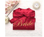 Bride Bridesmaid Wedding Robe Embroidery Kimono Bathrobe Gown Nightgown Casual Satin Short Women Sexy Nightwear Sleepwear - Matrix-studios.com