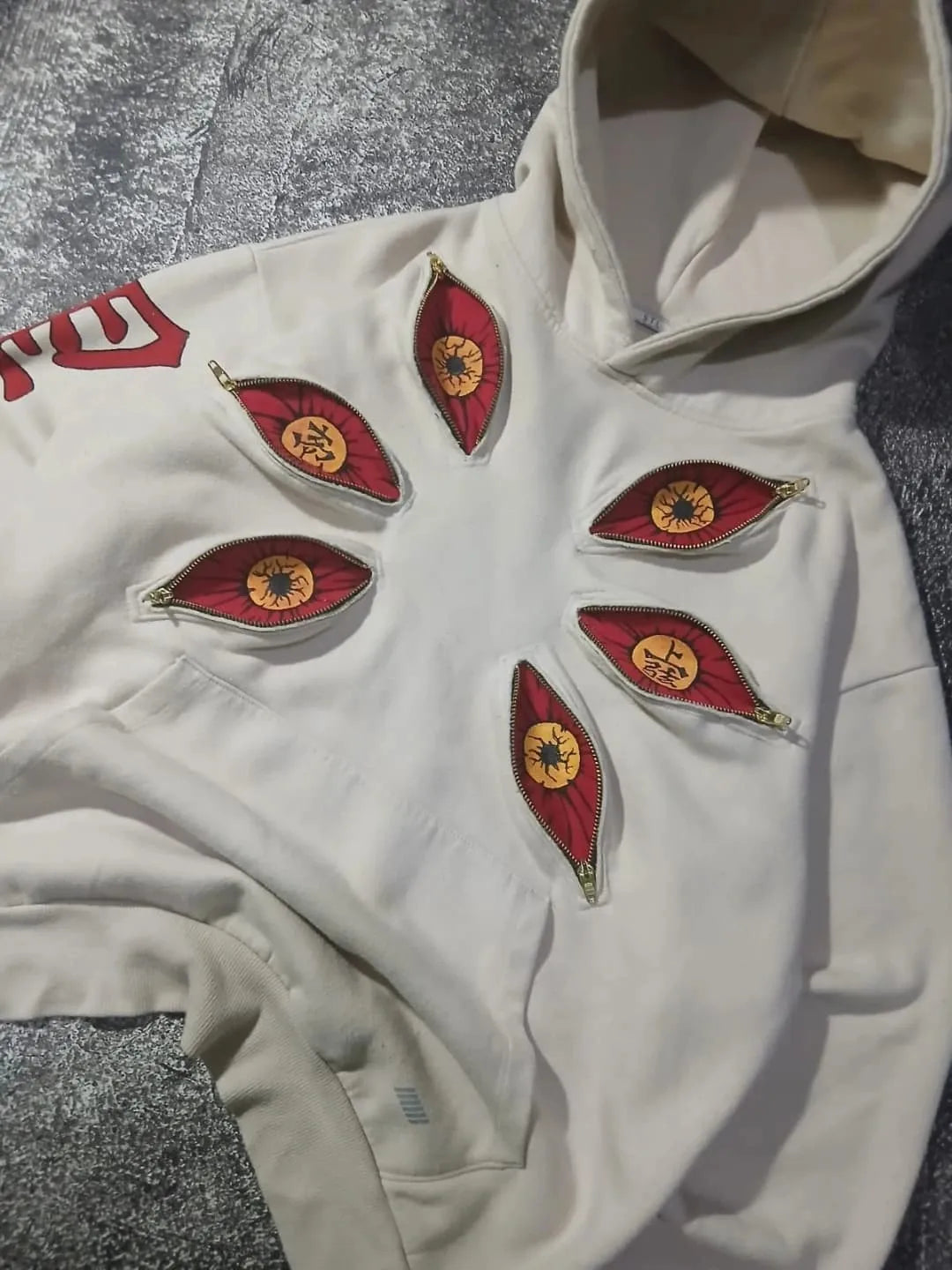 Punk Six Eyes Kokushibo Multi Zipper Hoodies Cool Design Sweatshirt Y2k Streetwear Oversized Casual Fashion Couples Anime Hoodie - Matrix Studios