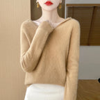 Women Autumn Winter Clothing Hooded Collar Pullover 100% Merino Wool Sweater New Fashion Cashmere Tops Bottoming Knitwear Soft - Matrix Studios