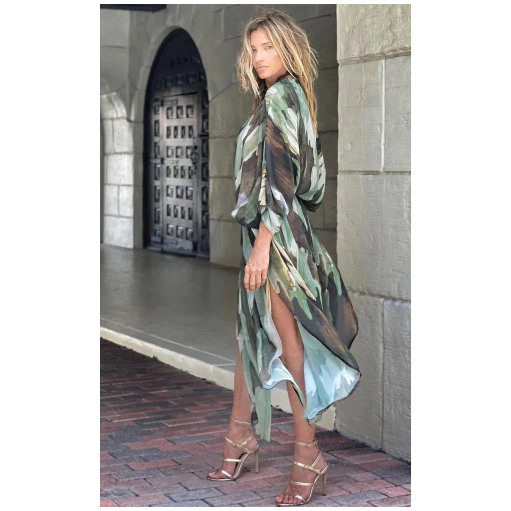 BIKINI Women Beach Dress Cover-Ups Long Stylish Tie Dye Open Front Beach Outfits Bathing Suit - Matrix Studios
