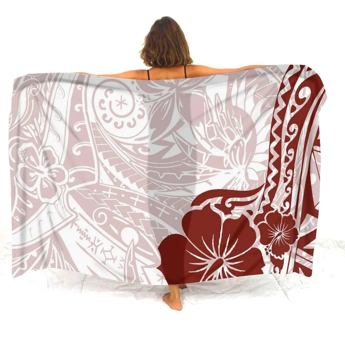Tax Free Retro Tribal Ethnic Polynesian Women Seaside Sexy Style Sarong Soft And Comfortable Fabric Samoan Pattern Print Design - Matrix Studios