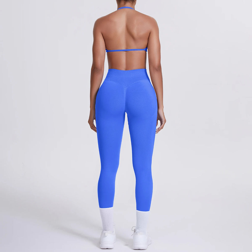 Women 2pcs Patchwork Sport Yoga Suit Training Sleeveless Sport Gym Tops Tummy Control Slimming Booty Leggings Yoga Suit Sports - Matrix-studios.com