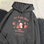 Fashion Women'S Hoodie Cute Strawberry And Rabbit Printed Sweatshirt Pocket Soft Warm Breathable Pullover Autumn Winter Hoody - Matrix Studios