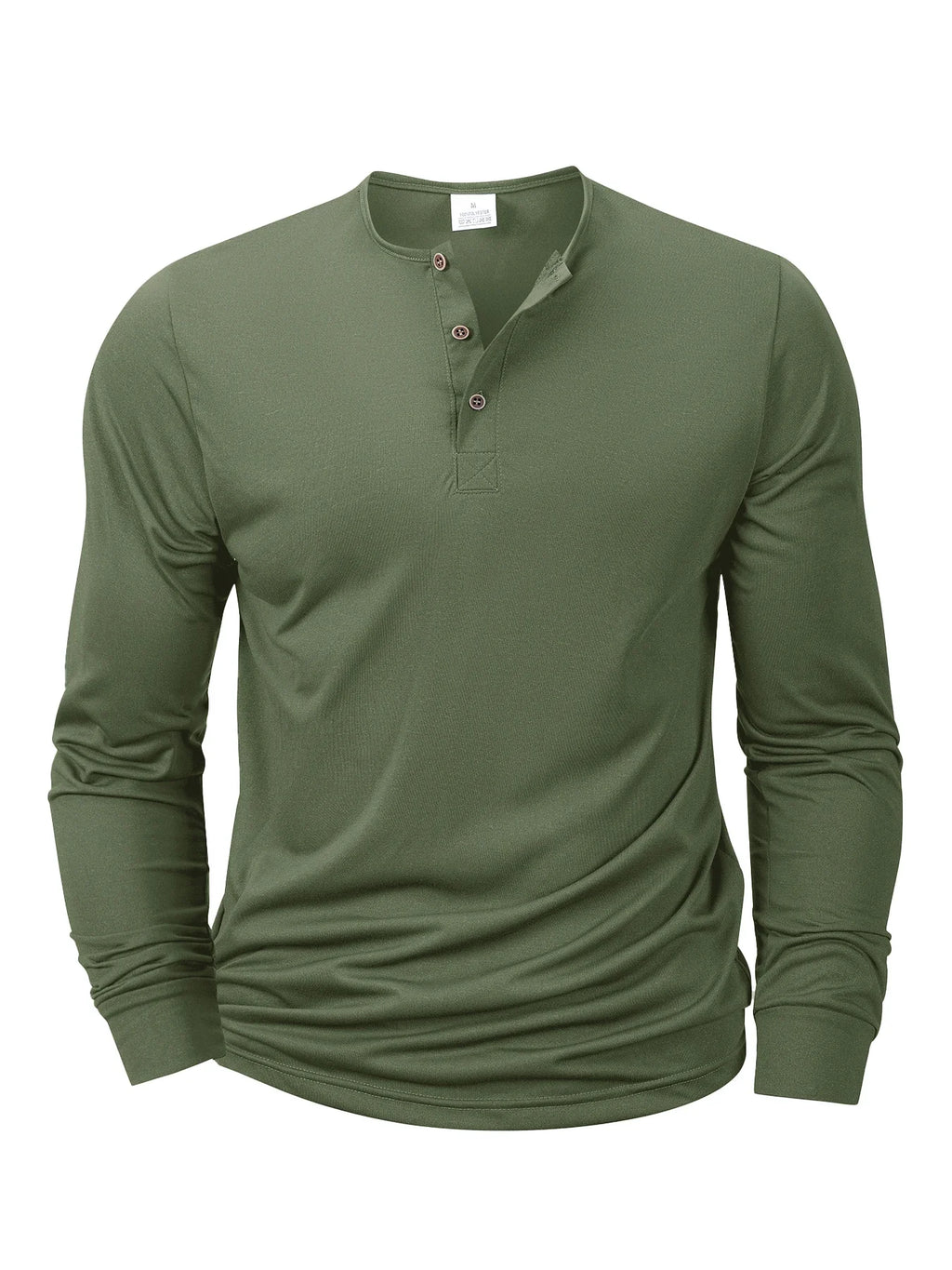 New Men's Henley T-shirts Long Sleeve Basic Casual Band Collar T Shirts Comfortable Soft Pullover Tops Male Tee - Matrix Studios