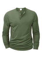 New Men's Henley T-shirts Long Sleeve Basic Casual Band Collar T Shirts Comfortable Soft Pullover Tops Male Tee - Matrix Studios