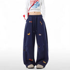 Embroidery Sausage Dog Sweatpants Loose Casual Joggers Wide Leg Couple Streetwear Fun Fashion Comfortable Pants Baggy Sweatpants - Matrix-studios.com
