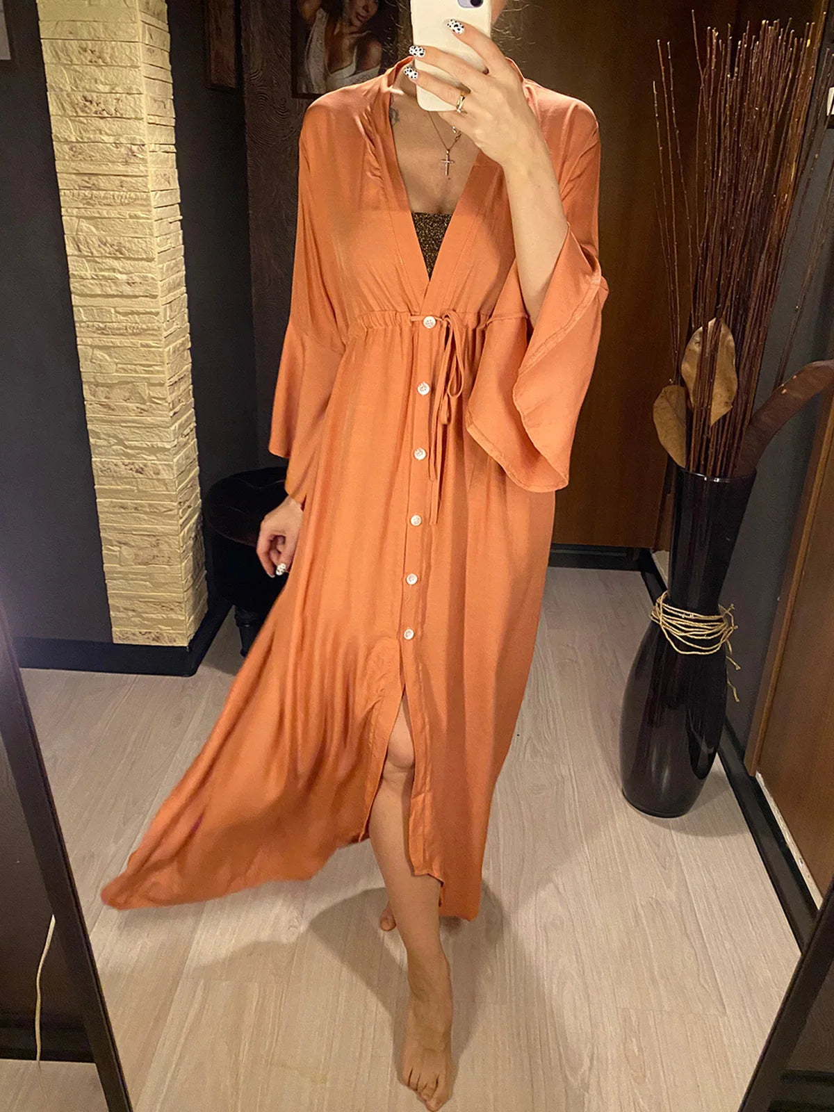 New Sexy Beach Long Maxi Dress Women Beach Cover Up Tunic Pareo White V Neck Dress Robe Swimwear Cover Up Bikini Beachwear V2623 - Matrix Studios
