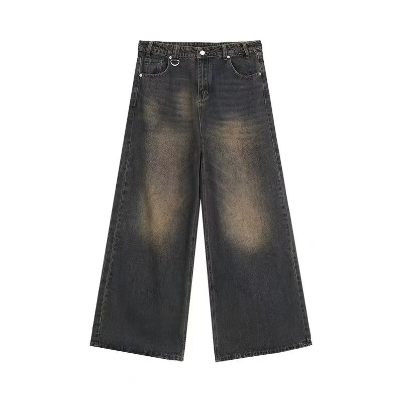 Summer Men Baggy Jeans Unisex Vintage American Style Straight Wide Leg Denim Pants Fashion Brand Hot Sale Casual Trousers - Matrix Studios