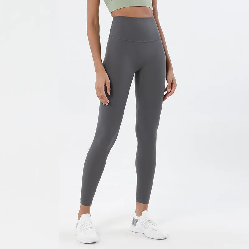 SOISOU Nylon Yoga Pants Gym Leggings Women Girl Fitness Soft Tights High Waist Elastic Breathable No T Line Sports Pants - Matrix-studios.com