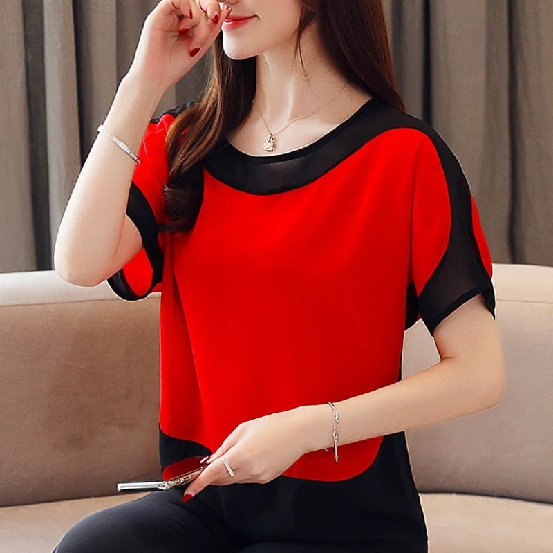 Fashion Women Blouses 2025 Women Blouse Shirt Short Sleeve Casual Chiffon Blouse Women Shirts Womens Tops and Blouses 3397 50 - Matrix-studios.com