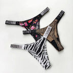 Low Waist Sexy Women Thongs Panties Rhinestones letter Diamonds G String Sports Thong Shorts Briefs T-back Fitness Size S-XL - Matrix Studios