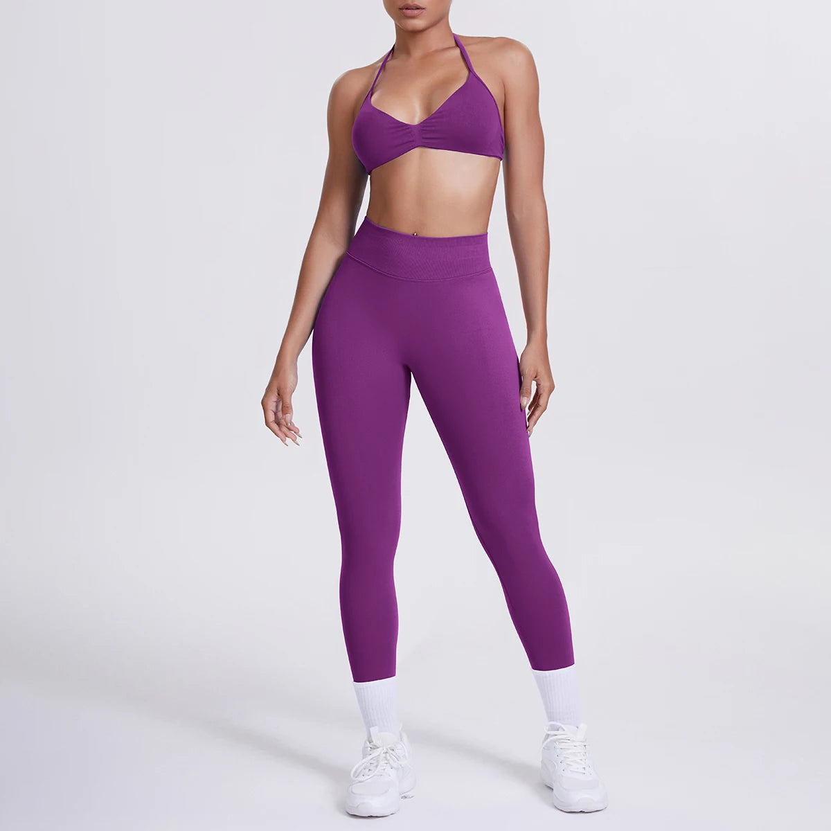 Women 2pcs Patchwork Sport Yoga Suit Training Sleeveless Sport Gym Tops Tummy Control Slimming Booty Leggings Yoga Suit Sports - Matrix-studios.com