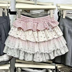 Japanese Y2k Cute Ruffled Plaid Skirt Punk Rock Subculture Cake Skirts Japanese Preppy Style Casual New 2026 Women Skirts - Matrix-studios.com
