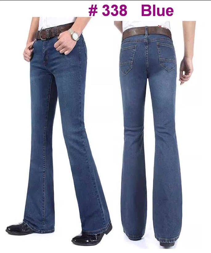 Men's Flare Jeans Mid-Rise Elastic Flare Jeans Fashion Men Flare Jeans Men's Denim Pants Multiple Color Size 26-40 - Matrix Studios