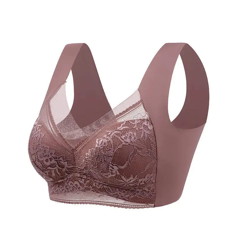 L-6L Women Large Bra Push Up Ice Silk Seamless upper Bralette Lace Wireless Summer Bras Plus Size Top Lingerie Underwear 15019 - Matrix Studios