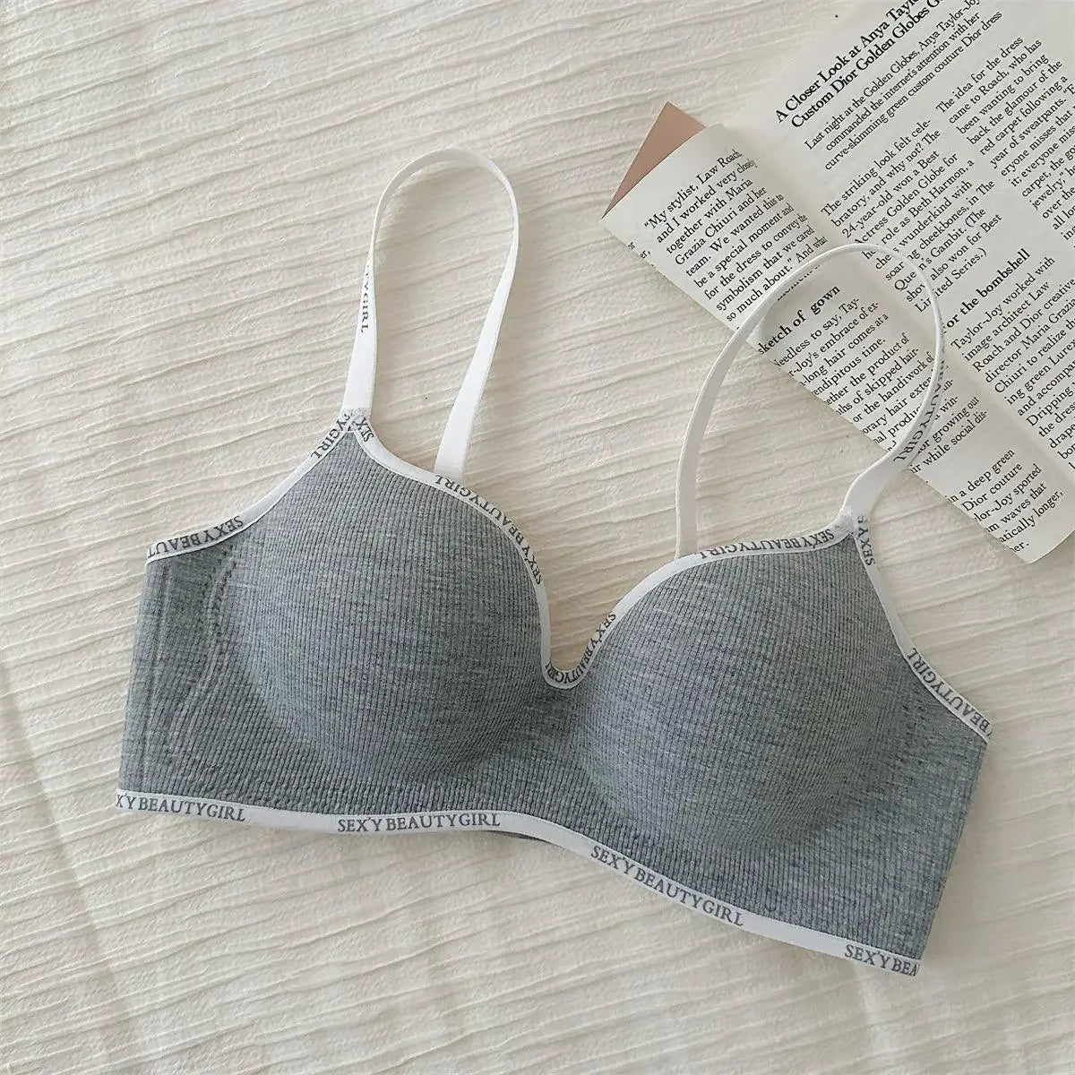 Wireless Push Up Bra for Small Chest - Seamless Anti-Sagging Invisible Bralette, Enhance Lift Comfort No Trace (Letter Design) - Matrix Studios