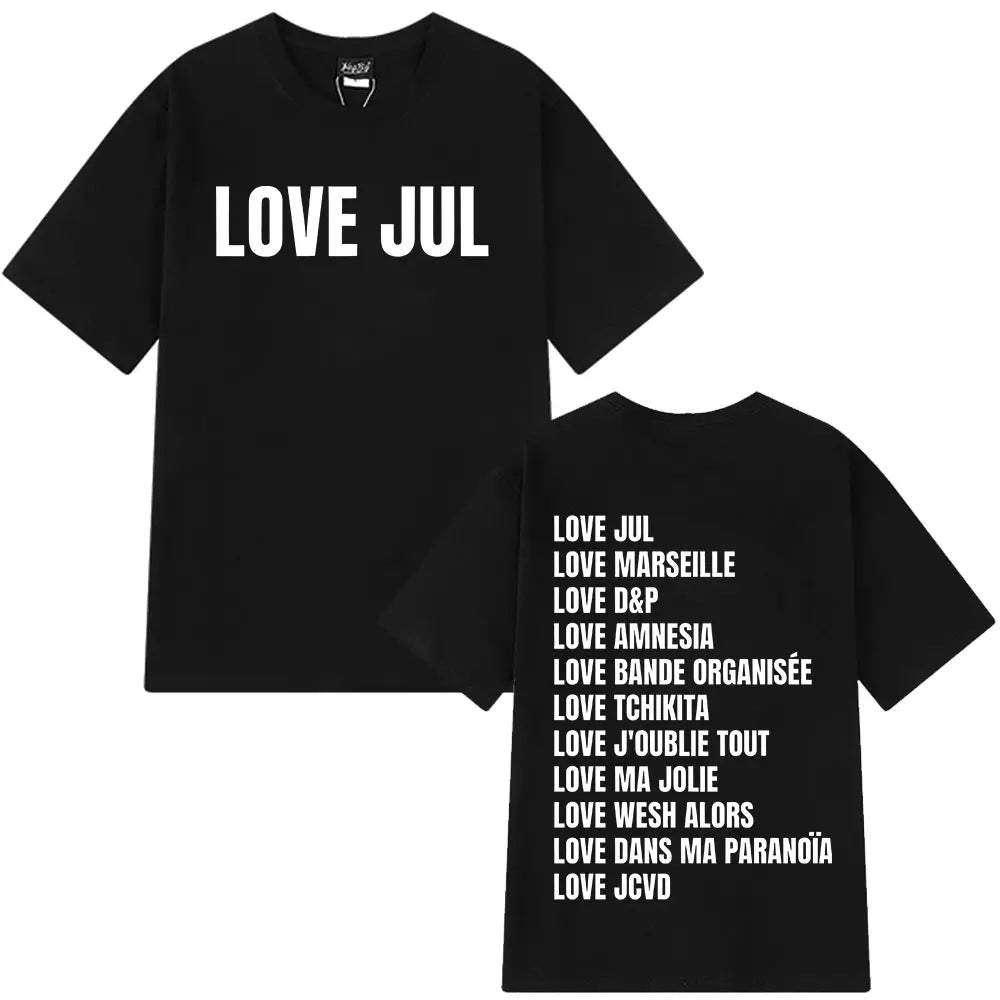 Rapper Jul Graphic Vintage T-shirt Man Woman Fashion Hip-hop T Shirt Summer Short-sleeved  Cotton Oversized Aesthetic T-shirts